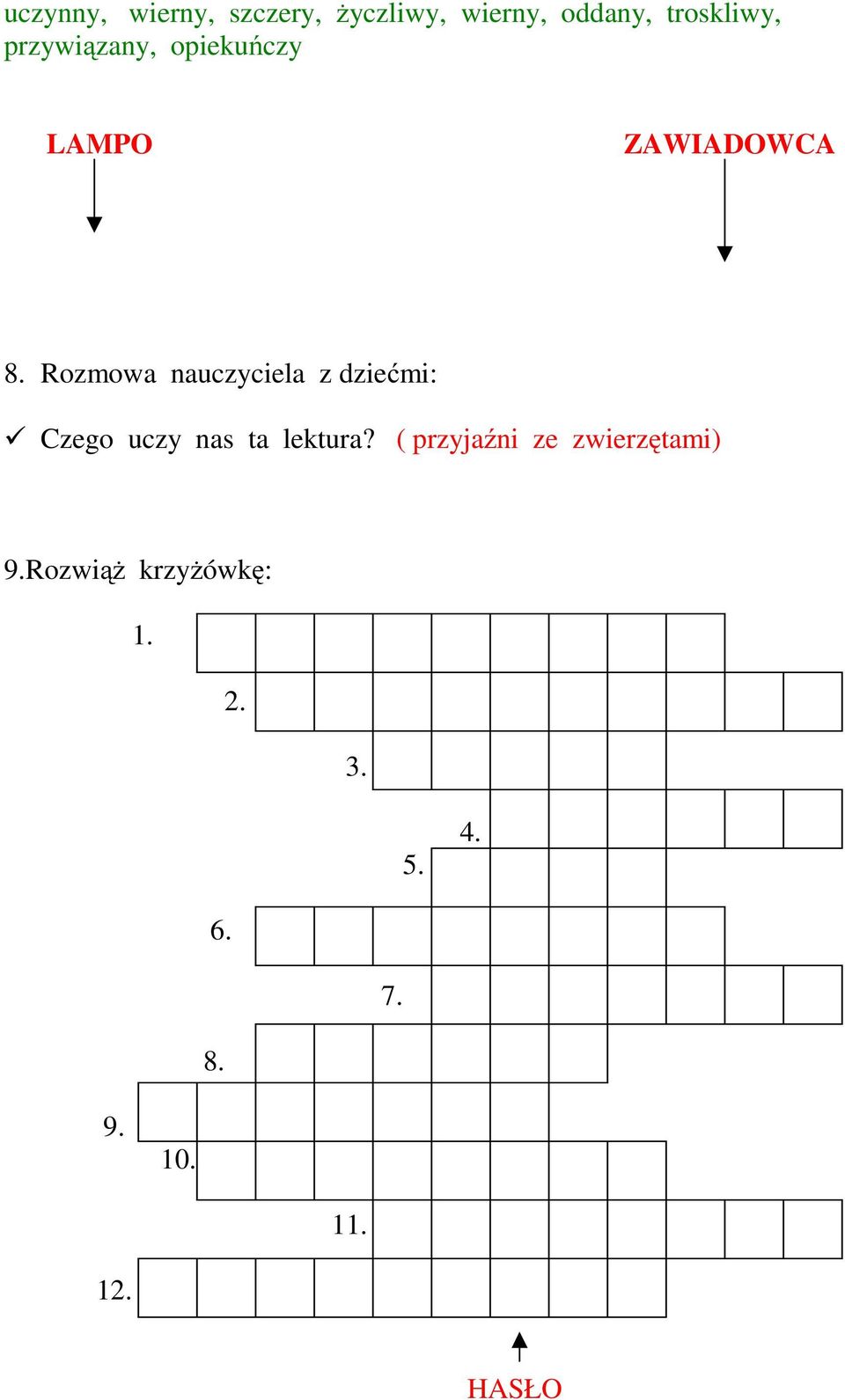 Rozmowa nauczyciela z dziećmi: Czego uczy nas ta lektura?