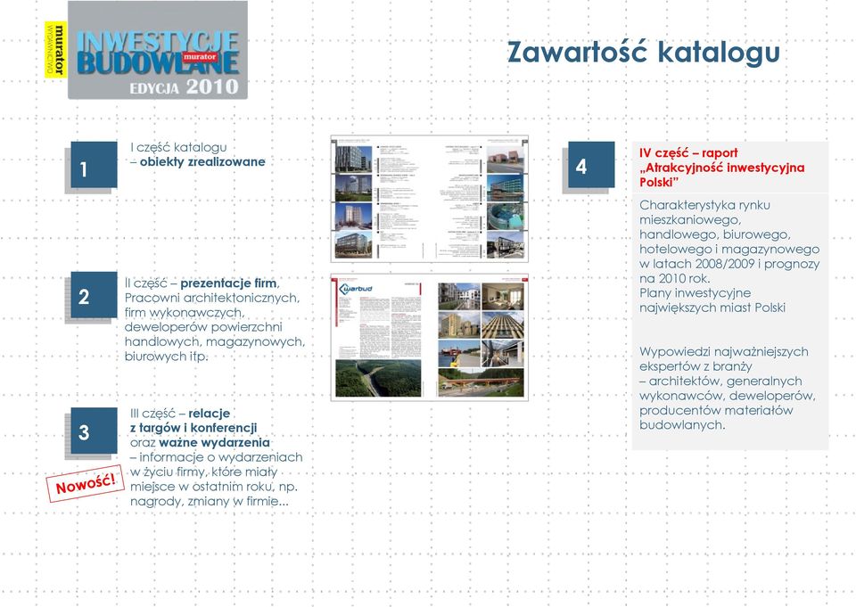 III część relacje z targów i konferencji oraz ważne wydarzenia informacje o wydarzeniach w życiu firmy, które miały miejsce w ostatnim roku, np. nagrody, zmiany w firmie.