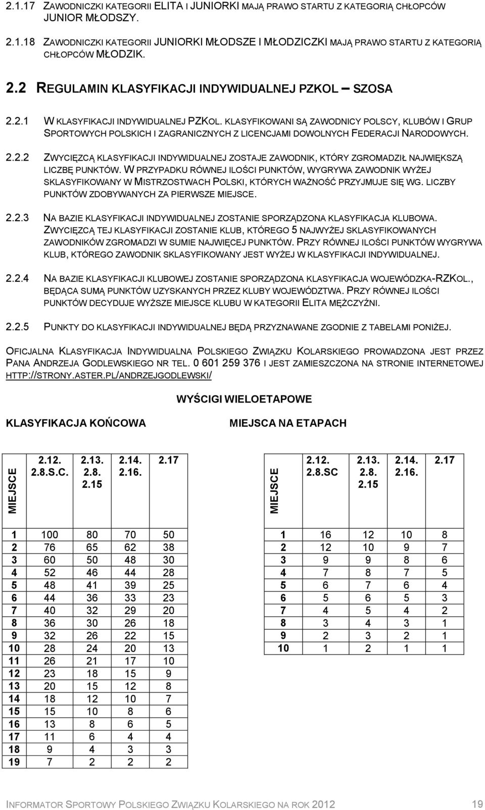 KLASYFIKOWANI SĄ ZAWODNICY POLSCY, KLUBÓW I GRUP SPORTOWYCH POLSKICH I ZAGRANICZNYCH Z LICENCJAMI DOWOLNYCH FEDERACJI NARODOWYCH. 2.