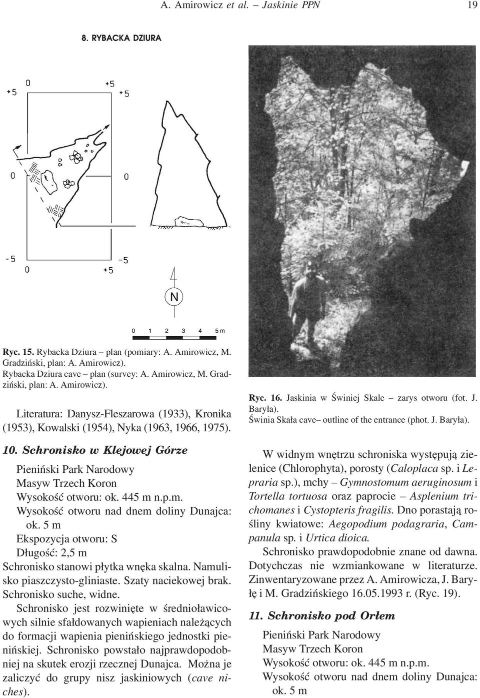 Schronisko w Klejowej Górze Masyw Trzech Koron Wysokość otworu: ok. 445 m n.p.m. Wysokość otworu nad dnem doliny Dunajca: ok.