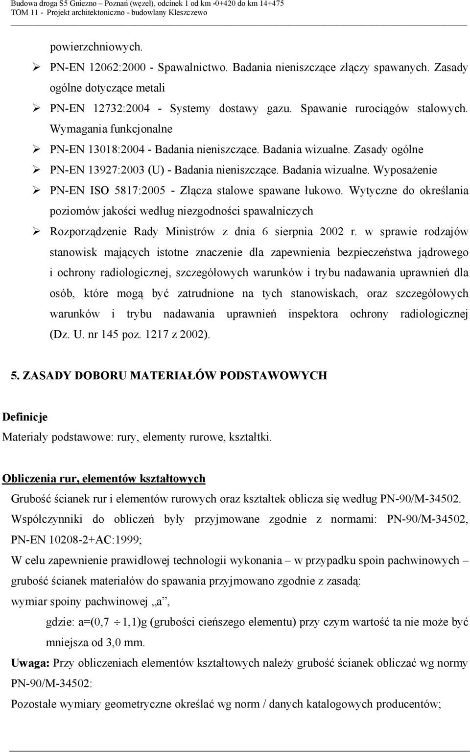 Wytyczne do określania poziomów jakości według niezgodności spawalniczych Rozporządzenie Rady Ministrów z dnia 6 sierpnia 2002 r.