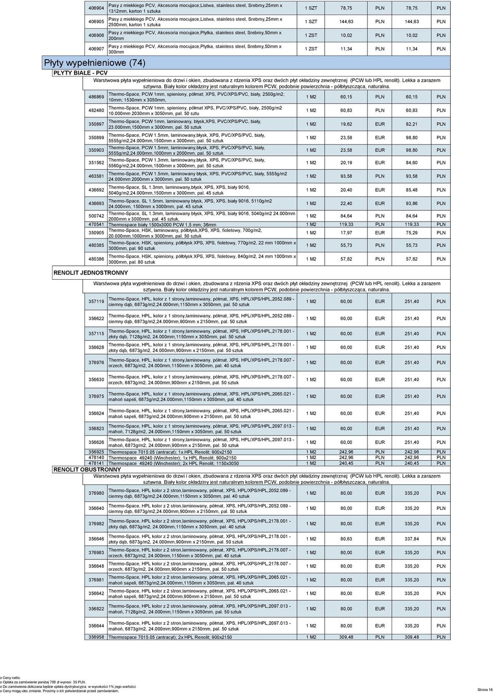 PLN 78,75 PLN 1312mm, karton 1 sztuka Pasy z miekkiego PCV, Akcesoria mocujace,listwa, stainless steel, Srebrny,25mm x w magazynach, Kurtyny bramach, z tworzyw Pasy śluzach i akcesoria