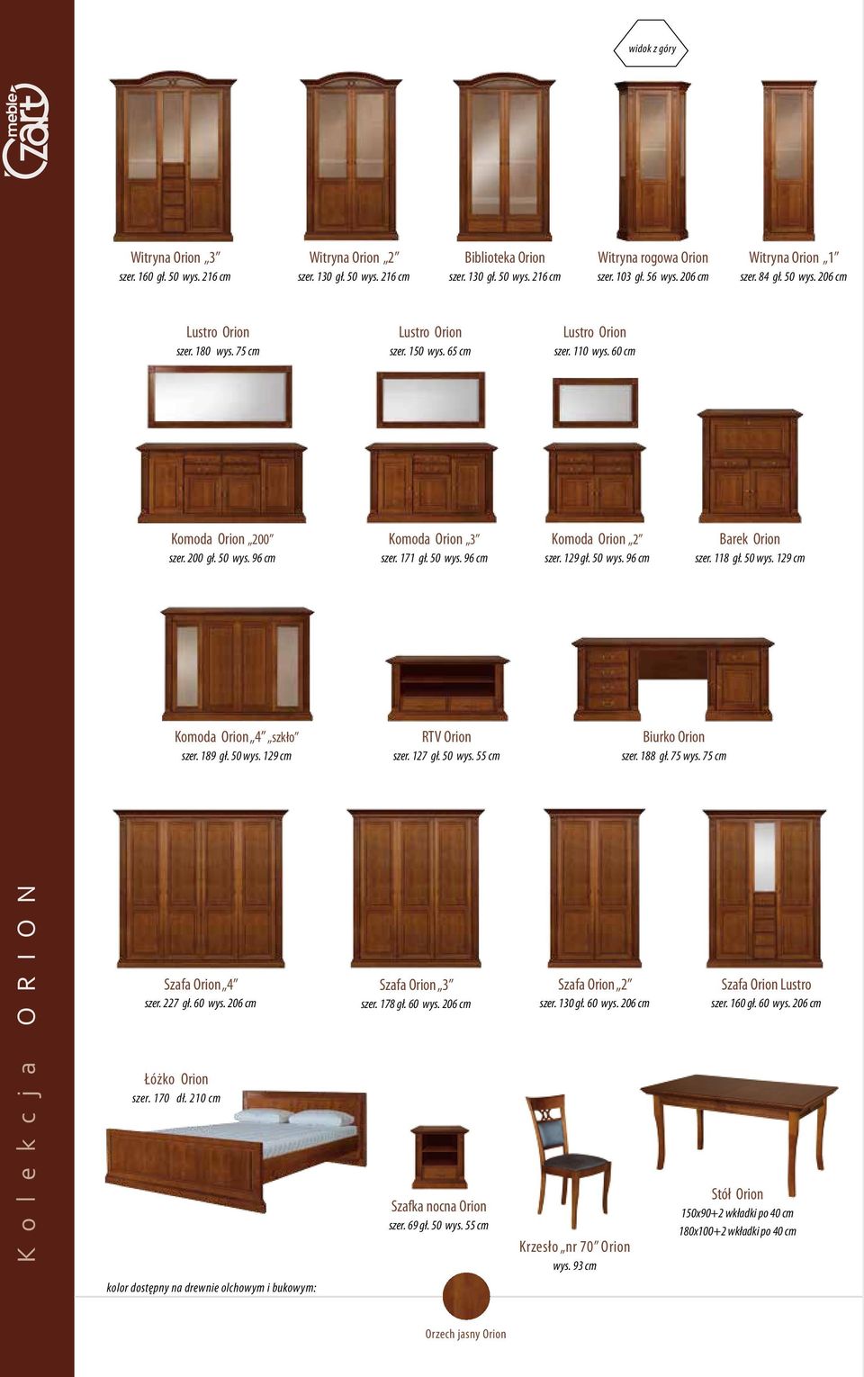 171 gł. 50 wys. 96 cm Komoda Orion 2 szer. 129 gł. 50 wys. 96 cm Barek Orion szer. 118 gł. 50 wys. 129 cm Komoda Orion 4 szkło szer. 189 gł. 50 wys. 129 cm RTV Orion szer. 127 gł. 50 wys. 55 cm Biurko Orion szer.