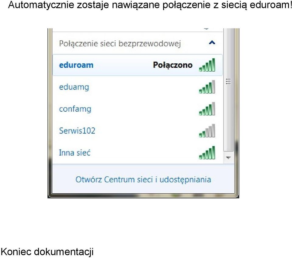 połączenie z siecią