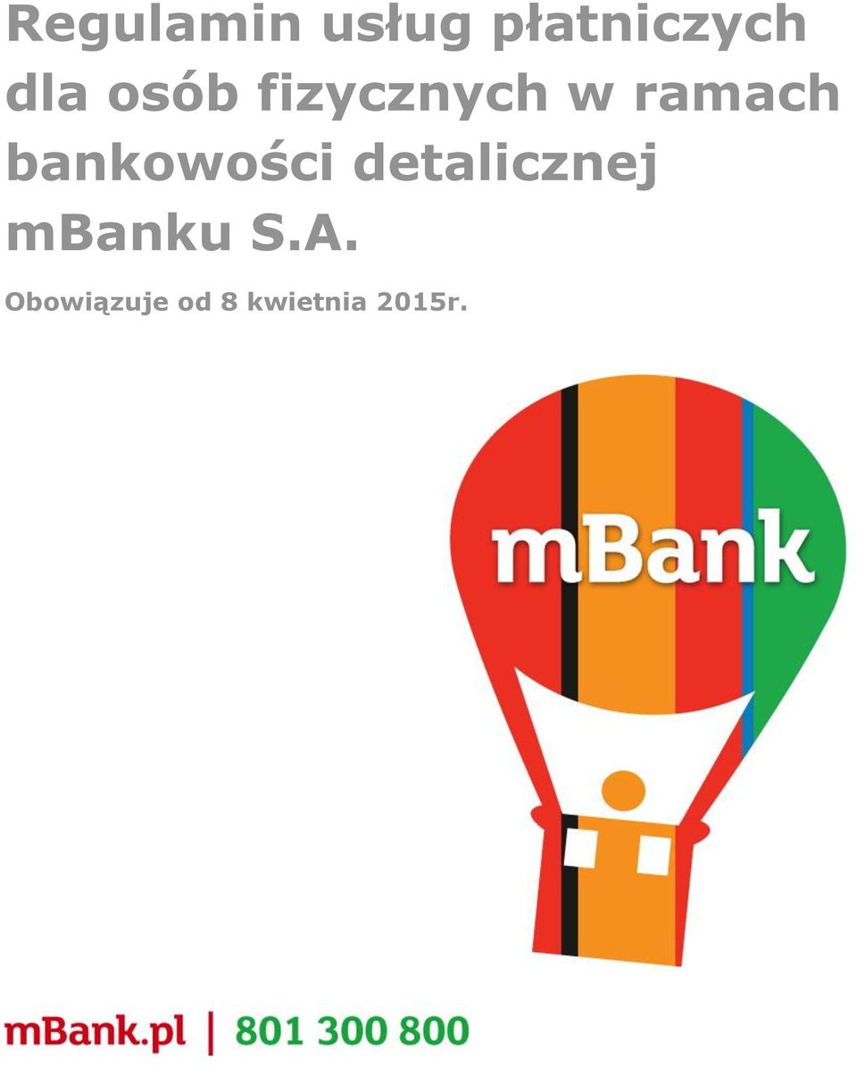 bankowości detalicznej mbanku
