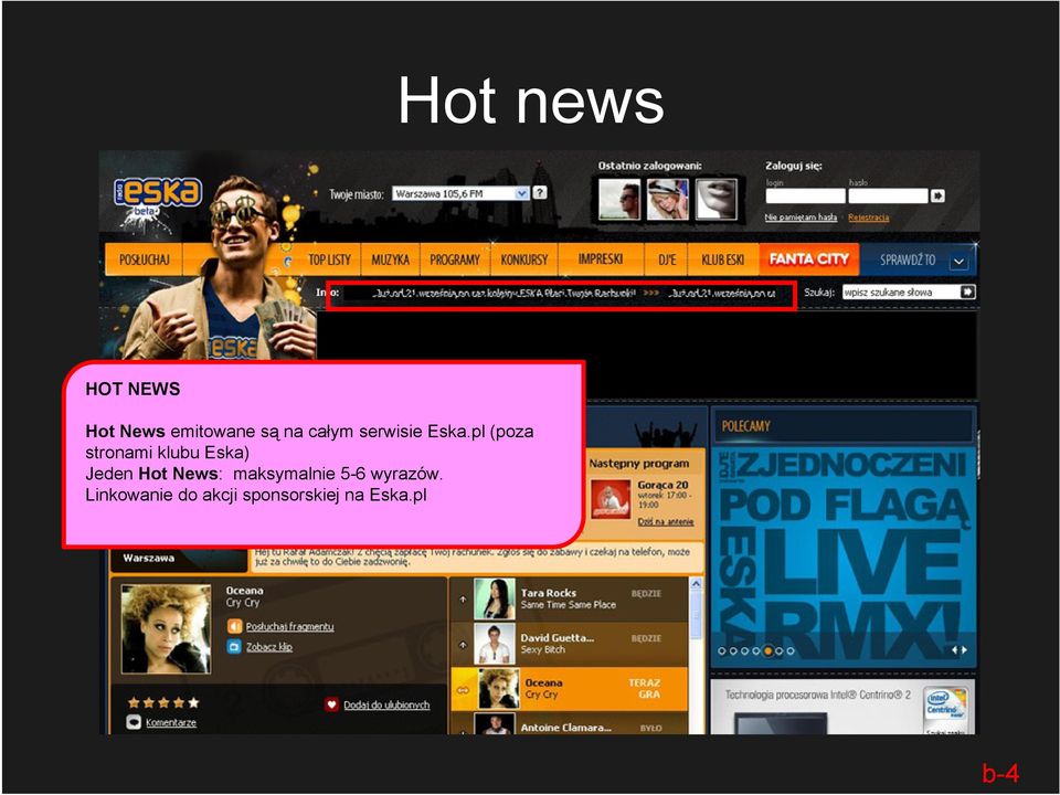 pl (poza stronami klubu Eska) Jeden Hot News: