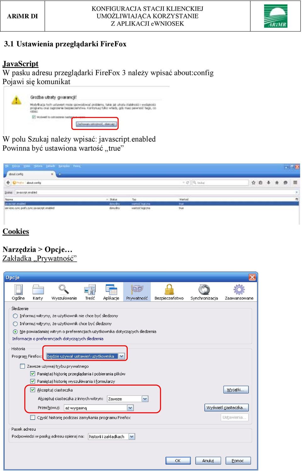 komunikat W polu Szukaj należy wpisać: javascript.