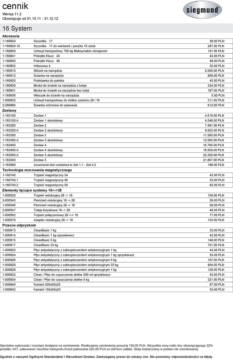 00 PLN 1-160912 Ścianka na narzędzia 809.00 PLN 1-160920 Podstawka do palnika 1-160930 Moduł do ścianki na narzędzia z tuleja 234.