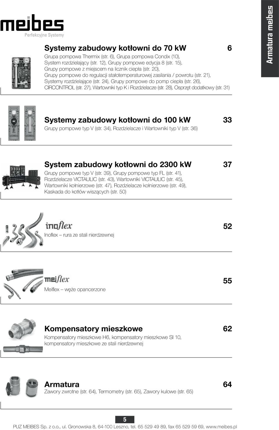 24), Grupy pompowe do pomp ciepła (str. 26), CIRCONTROL (str. 27), Wartowniki typ K i Rozdzielacze (str. 28), Osprzęt dodatkowy (str.