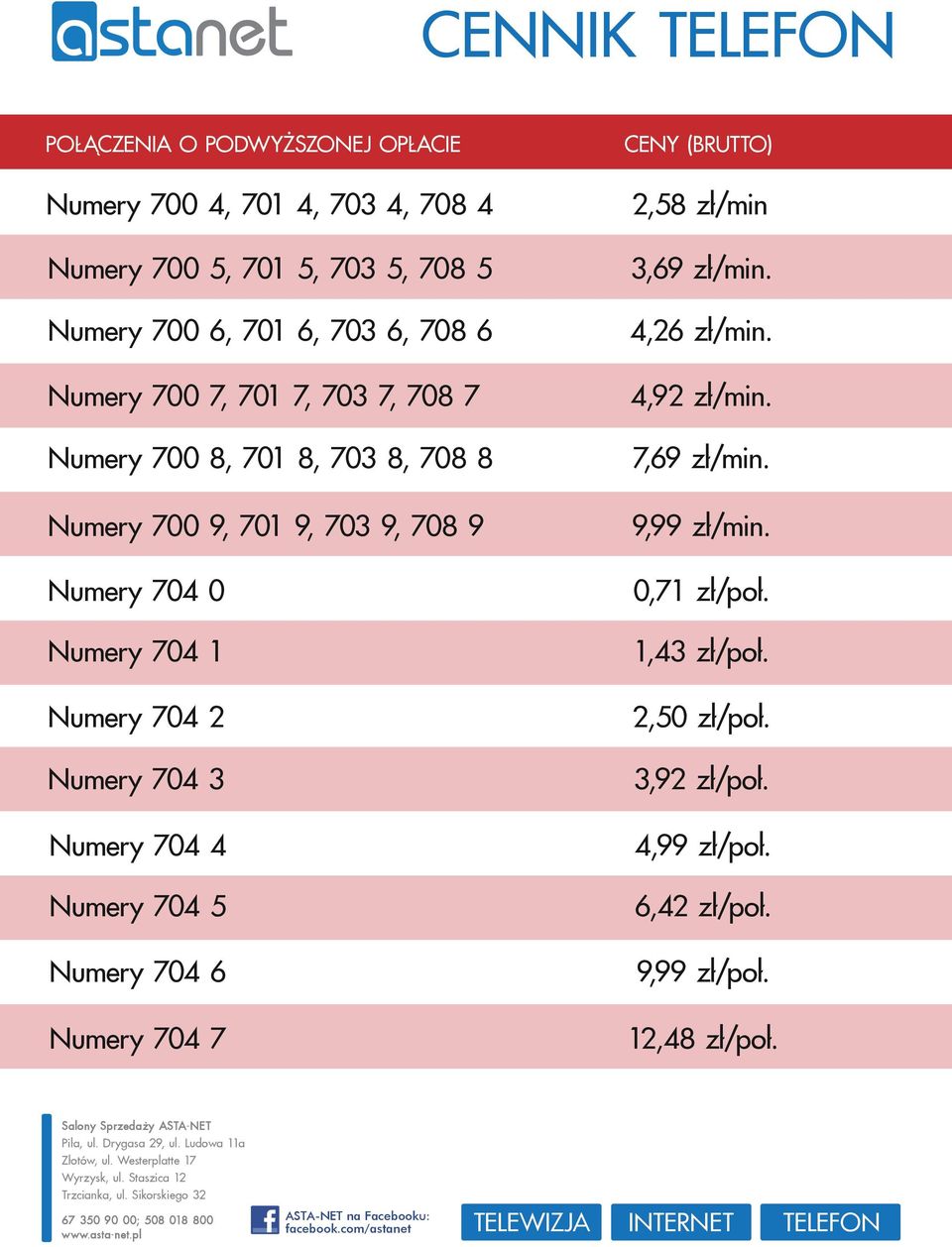 704 1 Numery 704 2 Numery 704 3 Numery 704 4 Numery 704 5 Numery 704 6 Numery 704 7 2,58 zł/min 3,69 zł/min. 4,26 zł/min.