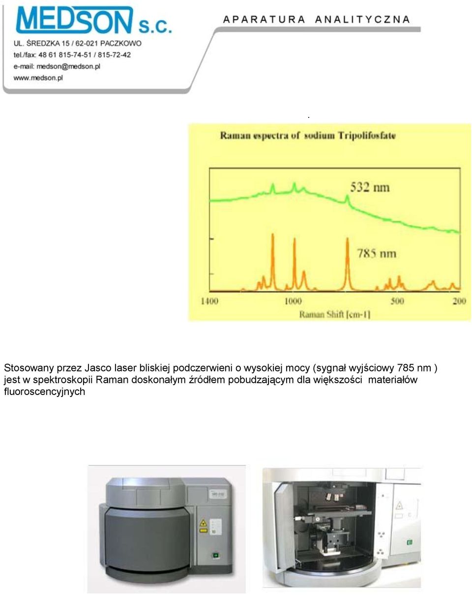 785 nm ) jest w spektroskopii Raman doskonałym