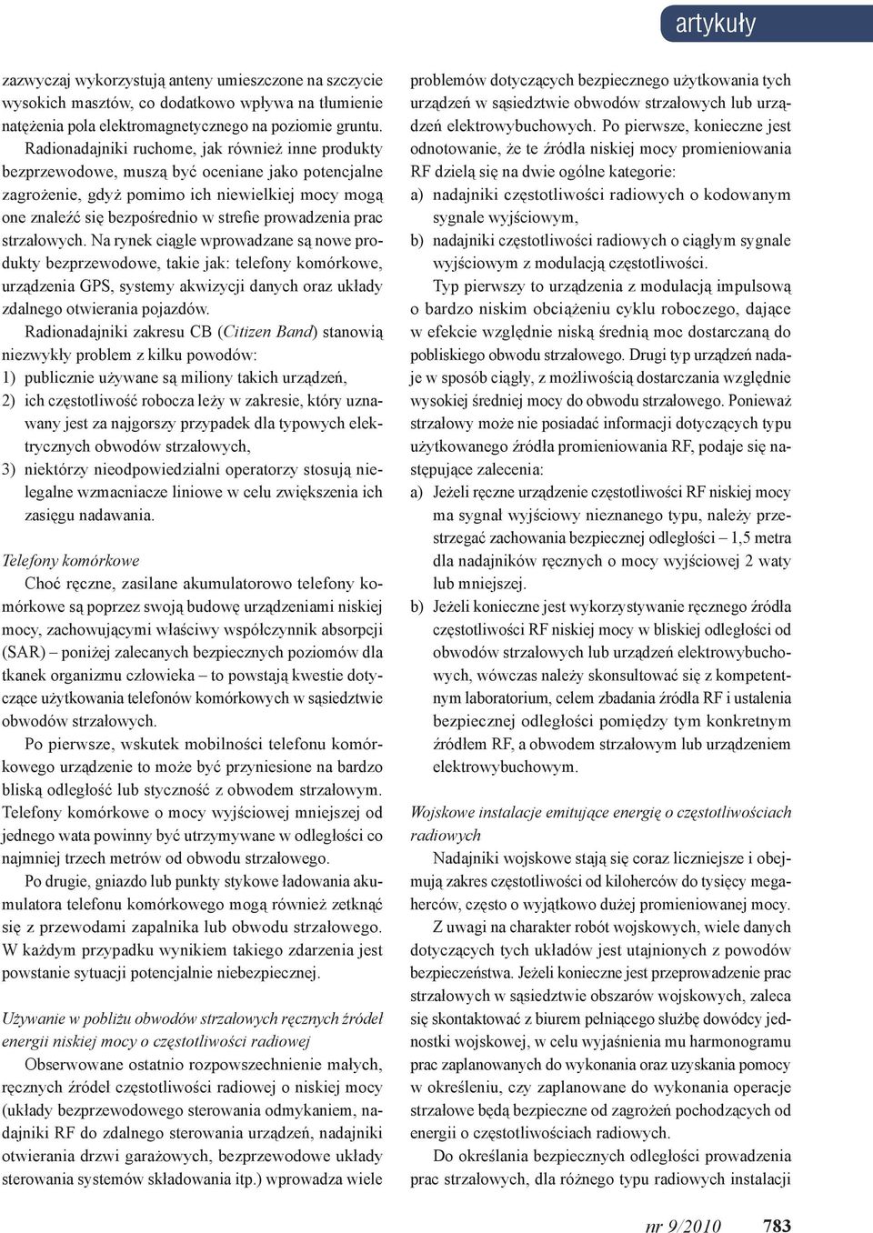 prowadzenia prac strzałowych.