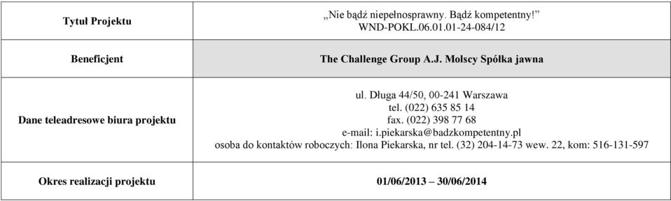 (022) 398 77 68 e-mail: i.piekarska@badzkompetentny.