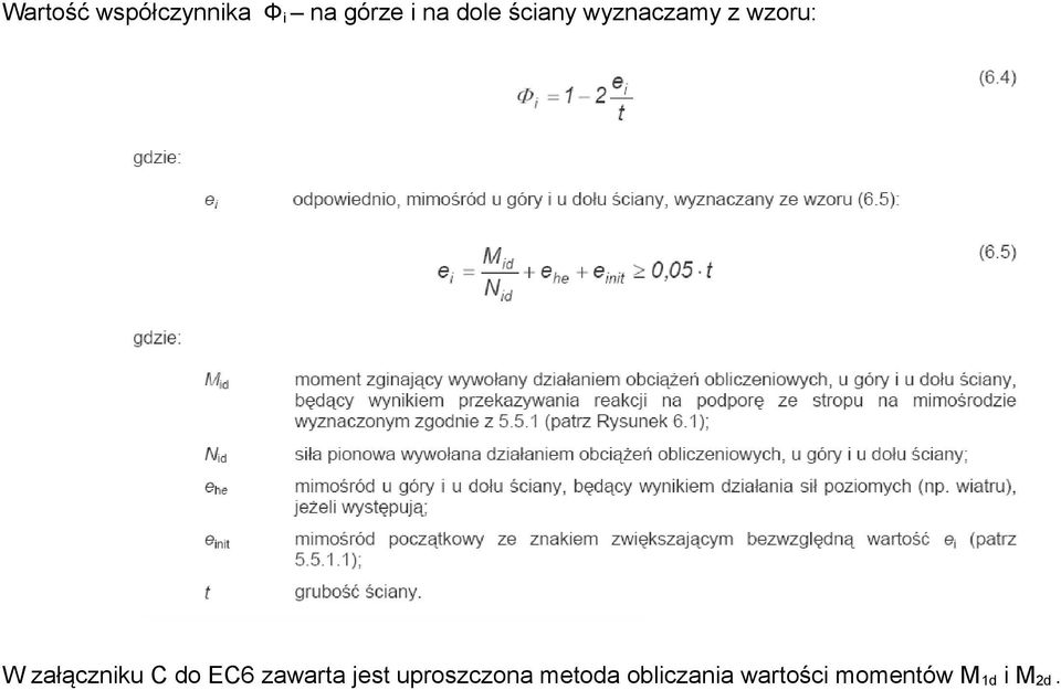 załączniku C do EC6 zawarta jest