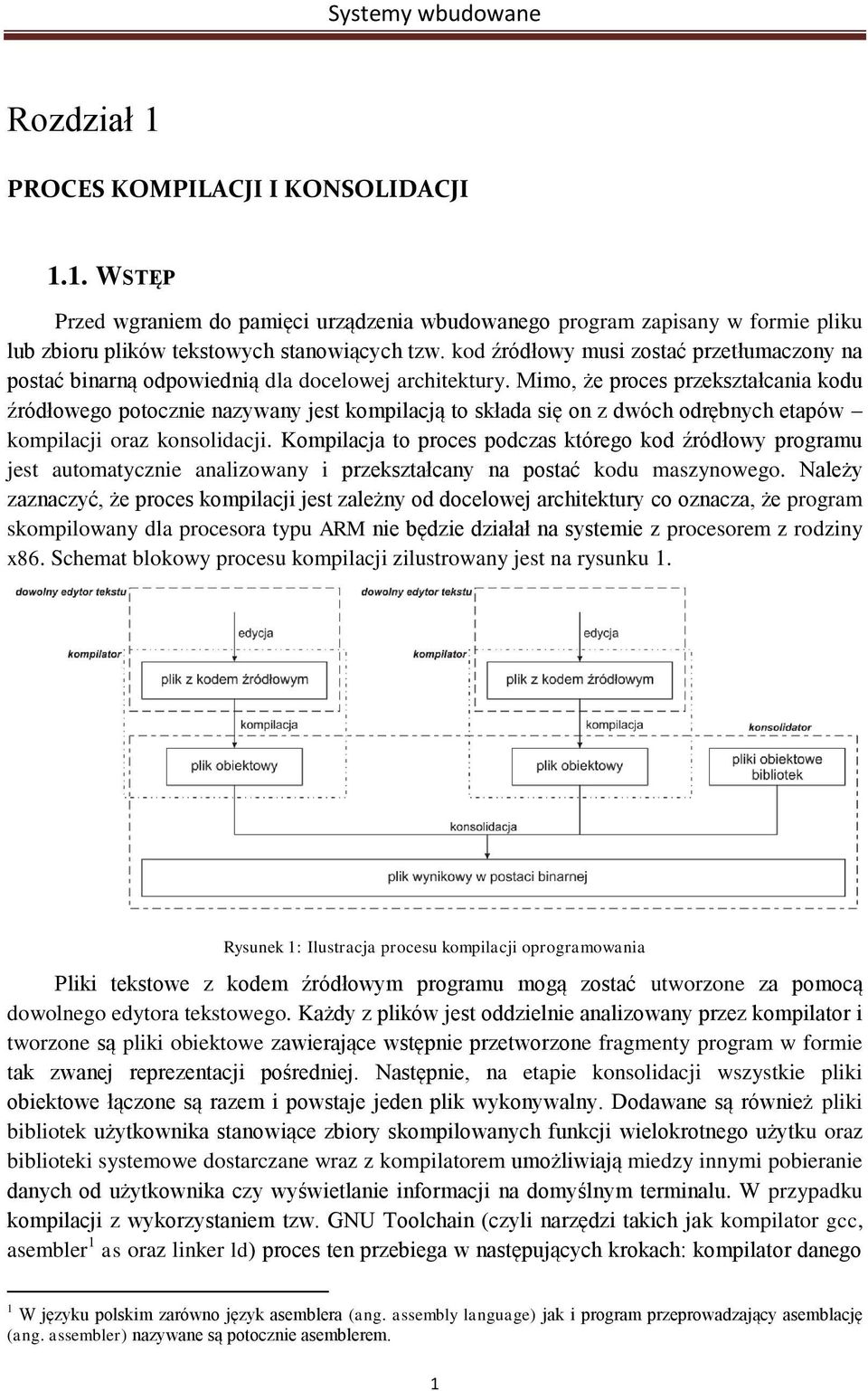 Mimo, że proces przekształcania kodu źródłowego potocznie nazywany jest kompilacją to składa się on z dwóch odrębnych etapów kompilacji oraz konsolidacji.