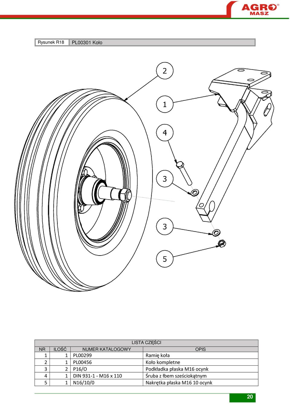 M16 ocynk 4 1 DIN 931-1 - M16 x 110 Śruba z łbem