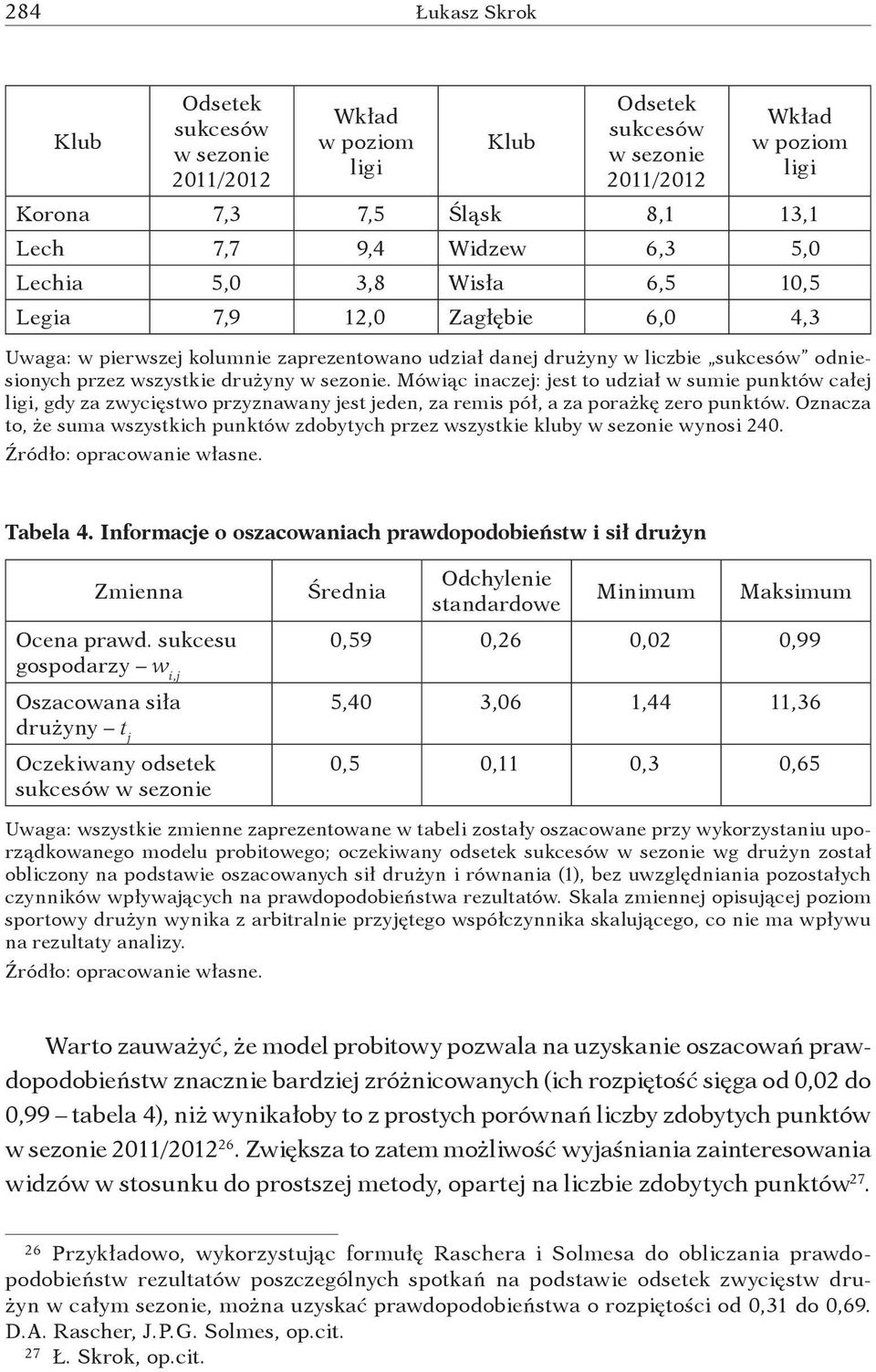 Mówiąc inaczej: jest to udział w sumie punktów całej ligi, gdy za zwycięstwo przyznawany jest jeden, za remis pół, a za porażkę zero punktów.