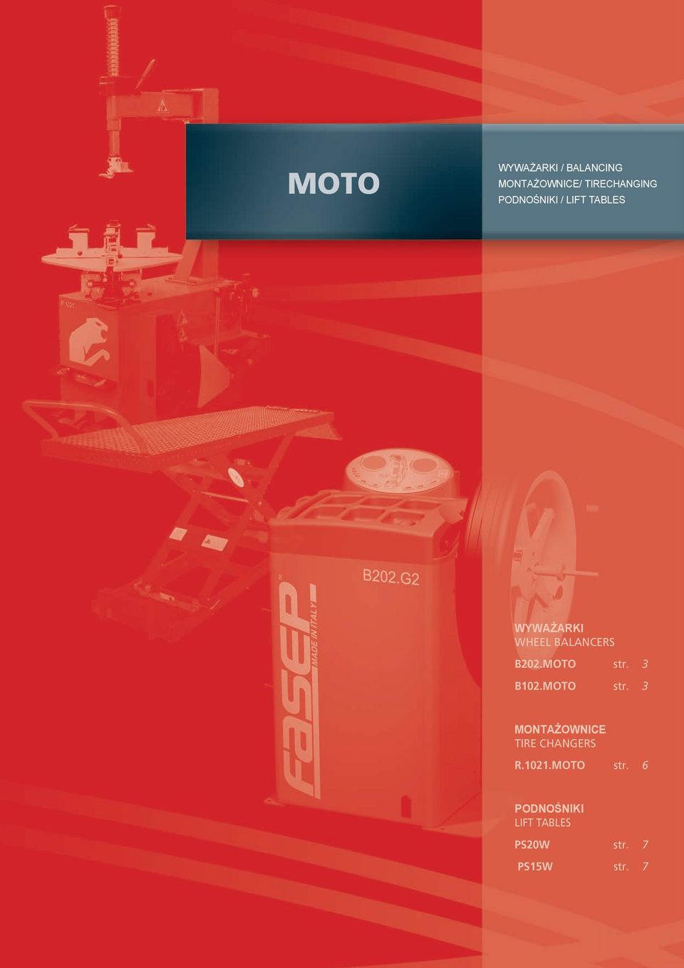 MOTO str. 3 B102.MOTO str. 3 MONTAŻOWNICE TIRE CHANGERS R.