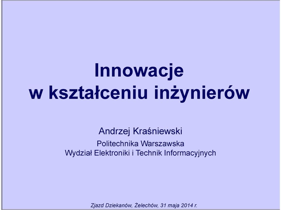 Warszawska Wydział Elektroniki i Technik