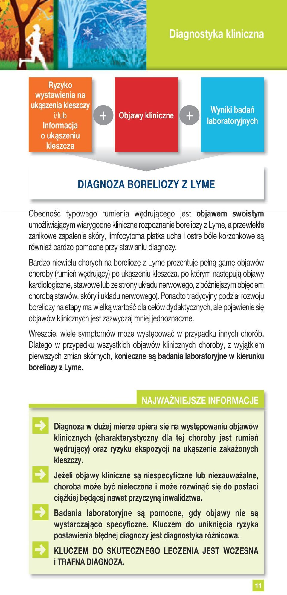 również bardzo pomocne przy stawianiu diagnozy Bardzo niewielu chorych na boreliozę z Lyme prezentuje pełną gamę objawów choroby (rumień wędrujący) po ukąszeniu kleszcza, po którym następują objawy