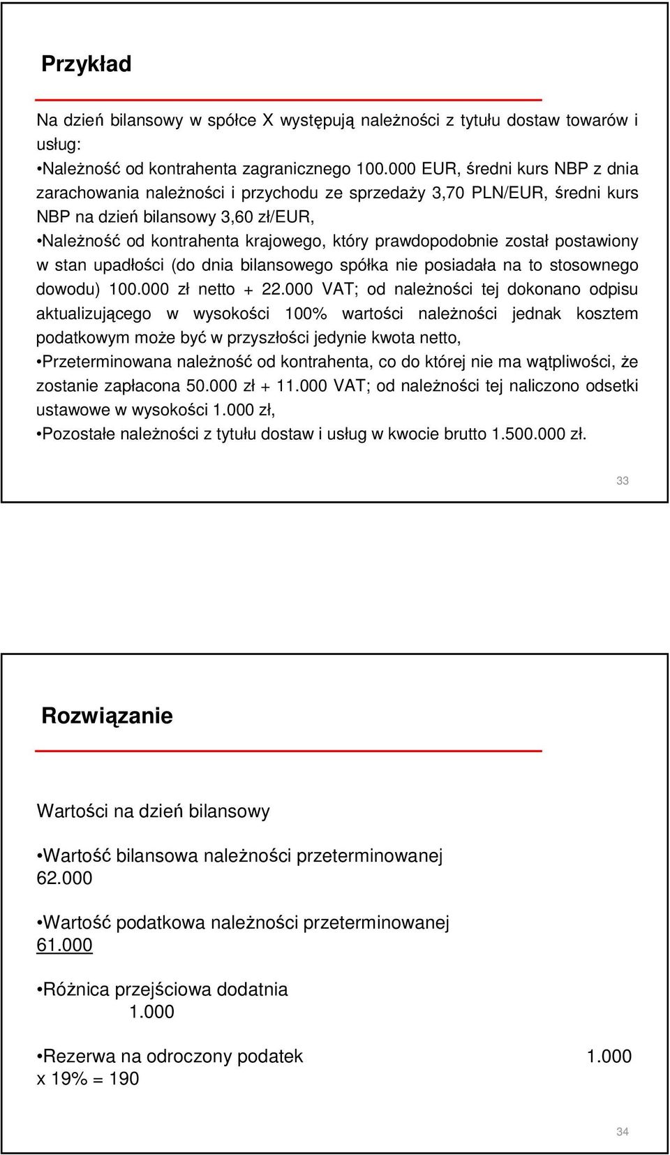 został postawiony w stan upadłości (do dnia bilansowego spółka nie posiadała na to stosownego dowodu) 100.000 zł netto + 22.