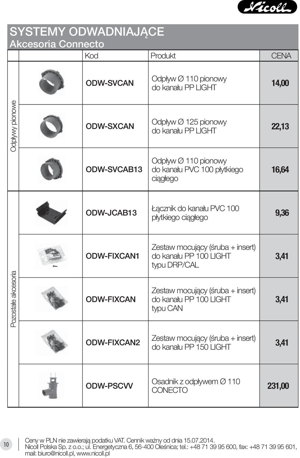 Zestaw mocujący (śruba + insert) do kanału PP 100 LIGHT typu DRP/CAL 3,41 Pozostałe akcesoria ODW-FIXCAN Zestaw mocujący (śruba + insert) do kanału