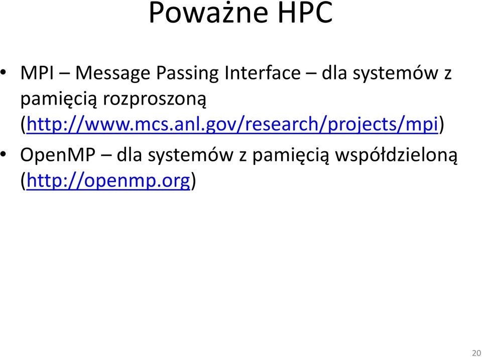anl.gov/research/projects/mpi) OpenMP dla