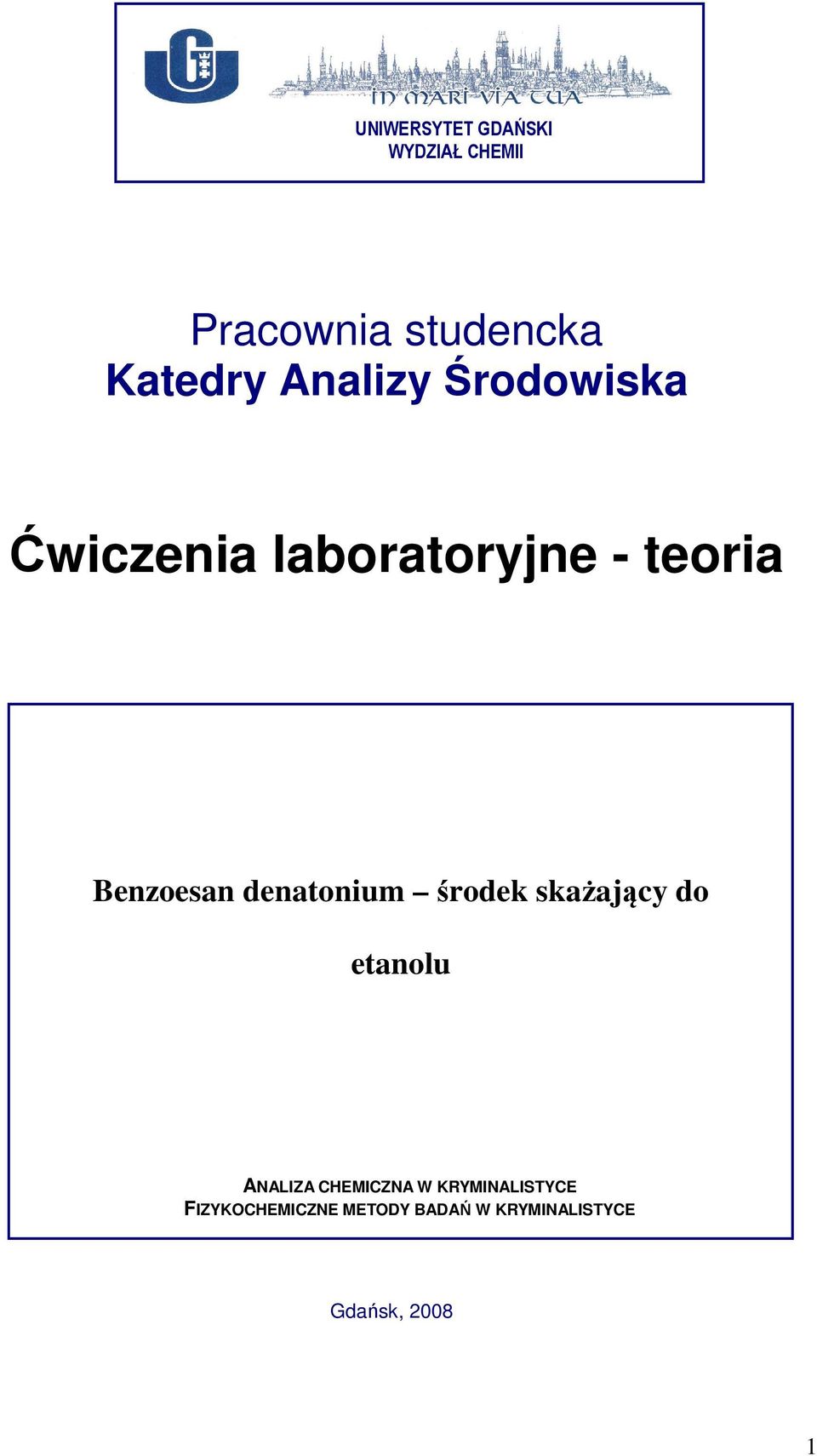 denatonium środek skażający do etanolu ANALIZA CHEMICZNA W