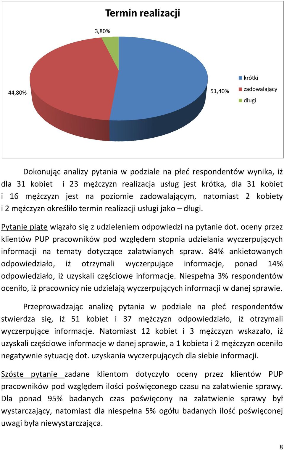 oceny przez klientów PUP pracowników pod względem stopnia udzielania wyczerpujących informacji na tematy dotyczące załatwianych spraw.