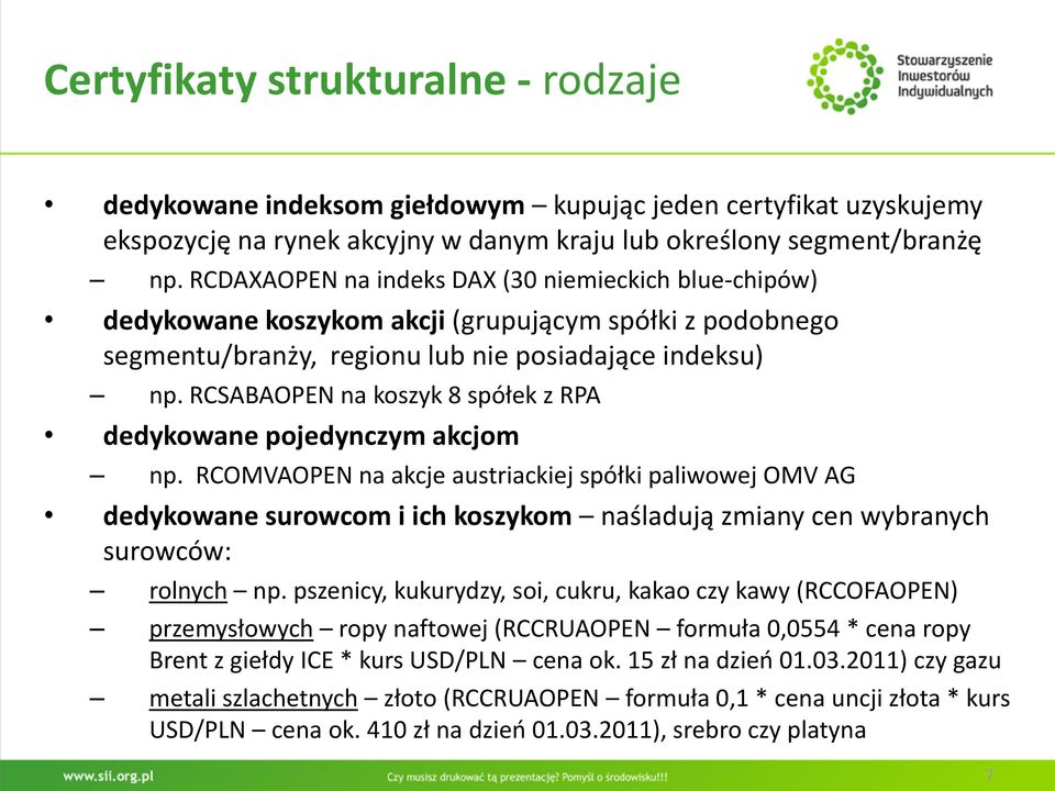 RCSABAOPEN na koszyk 8 spółek z RPA dedykowane pojedynczym akcjom np.