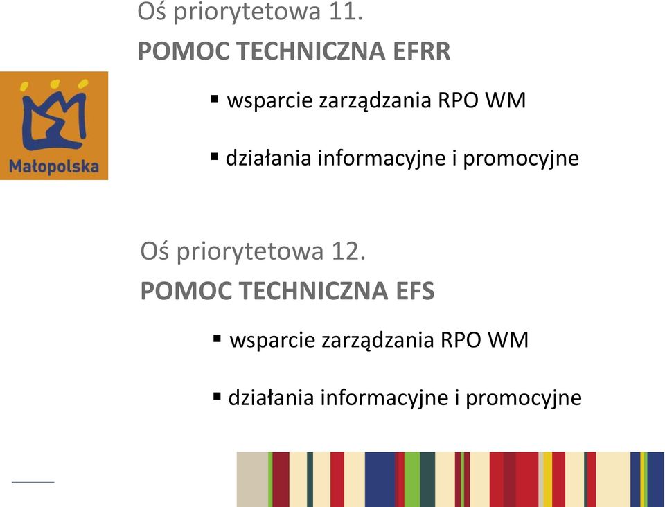 działania informacyjne i promocyjne Oś priorytetowa