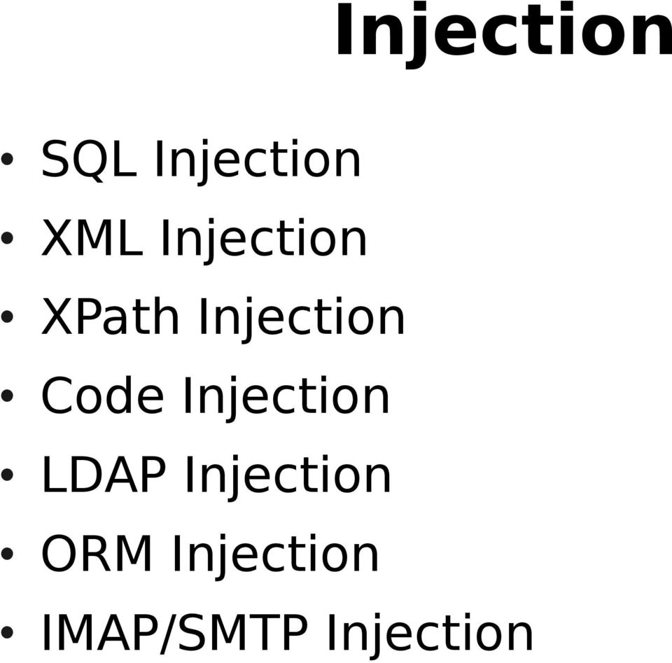 Code Injection LDAP Injection