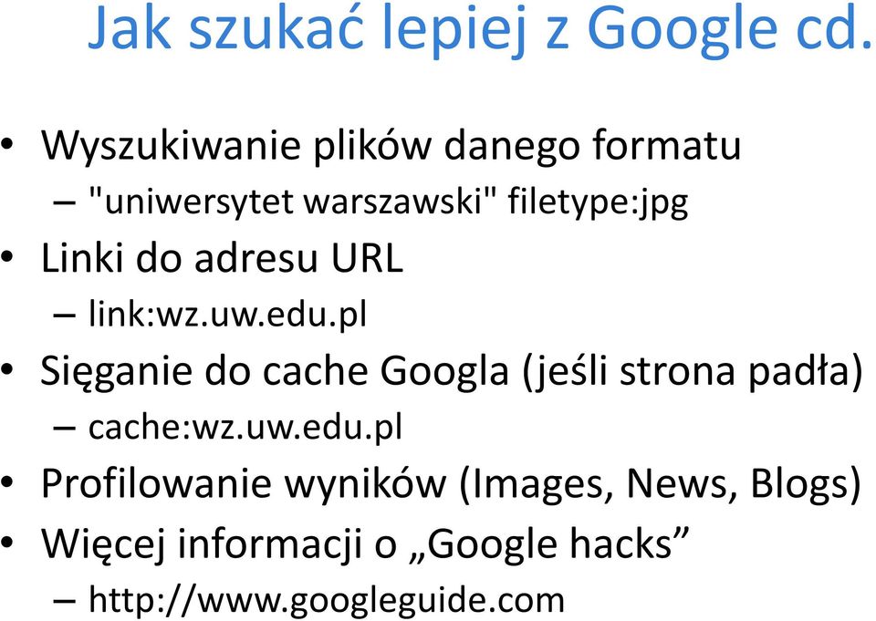 Linki do adresu URL link:wz.uw.edu.