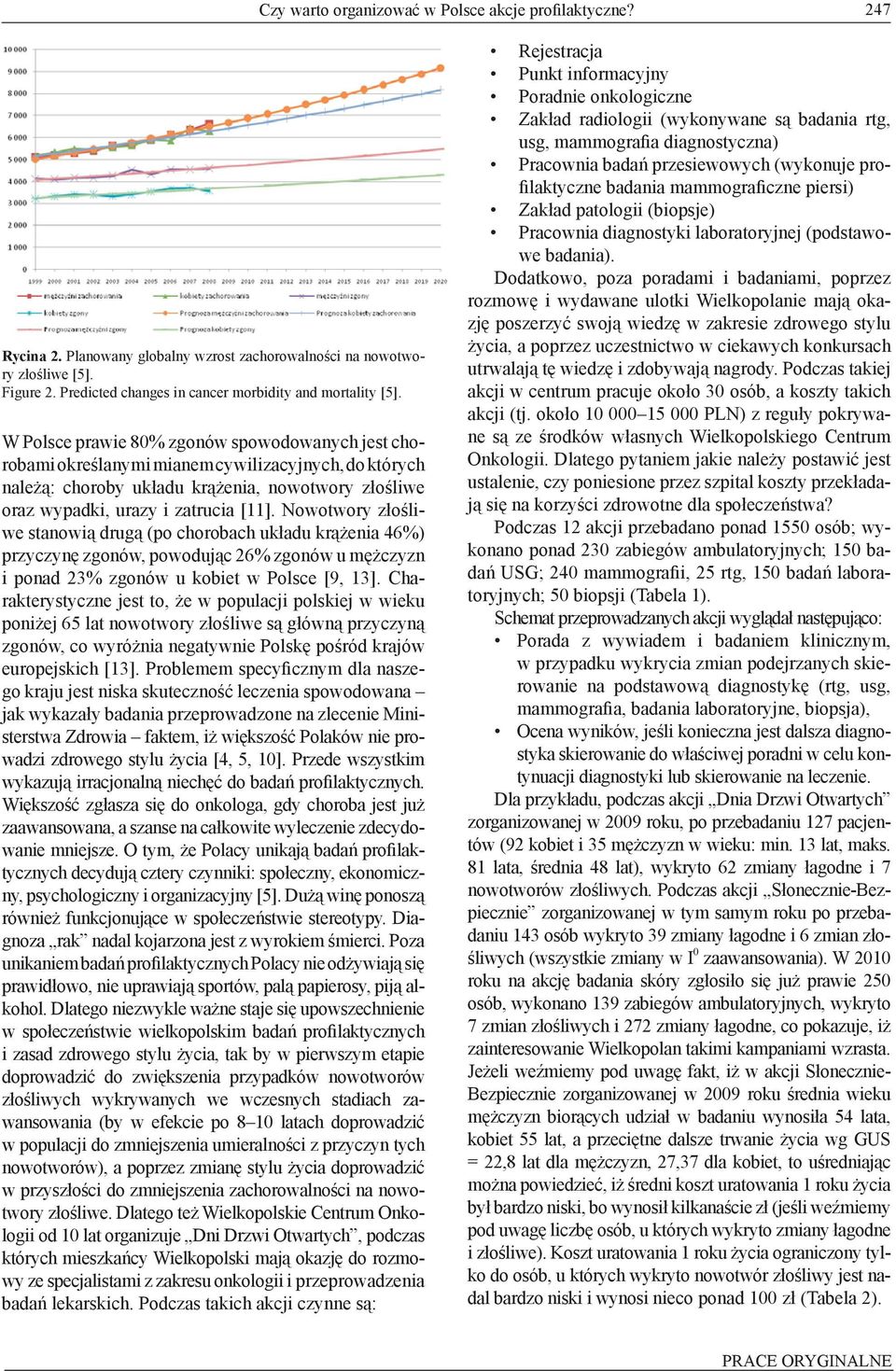 W Polsce prawie 80% zgonów spowodowanych jest chorobami określanymi mianem cywilizacyjnych, do których należą: choroby układu krążenia, nowotwory złośliwe oraz wypadki, urazy i zatrucia [11].