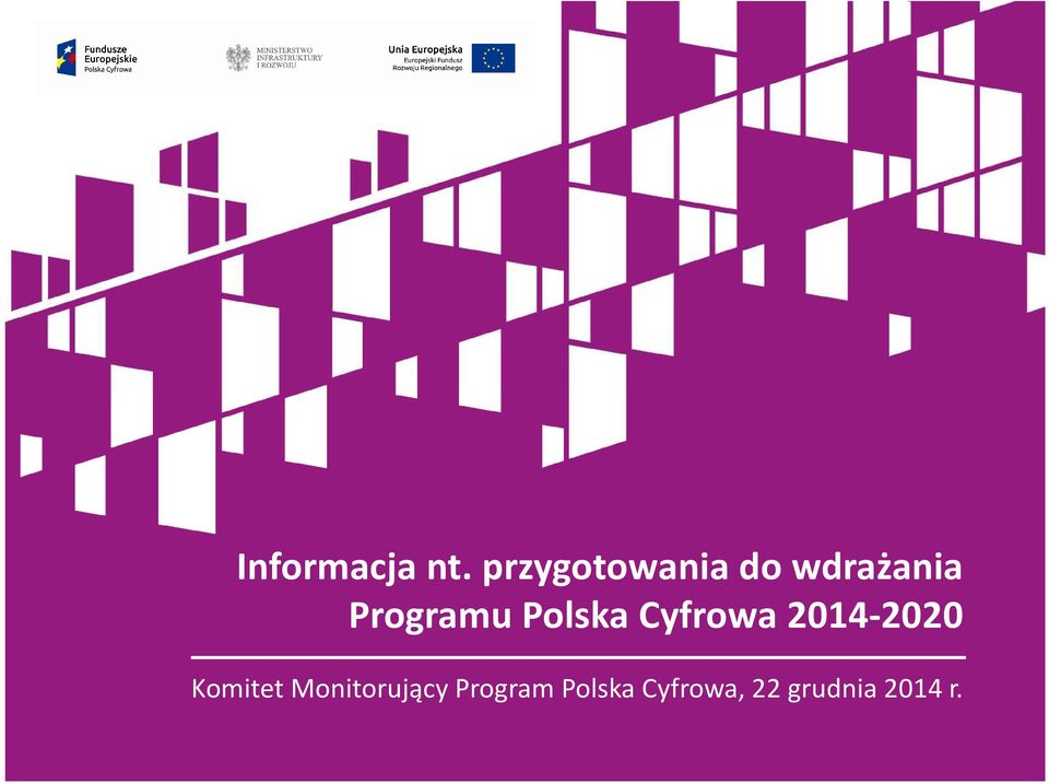 Programu Polska Cyfrowa 2014-2020