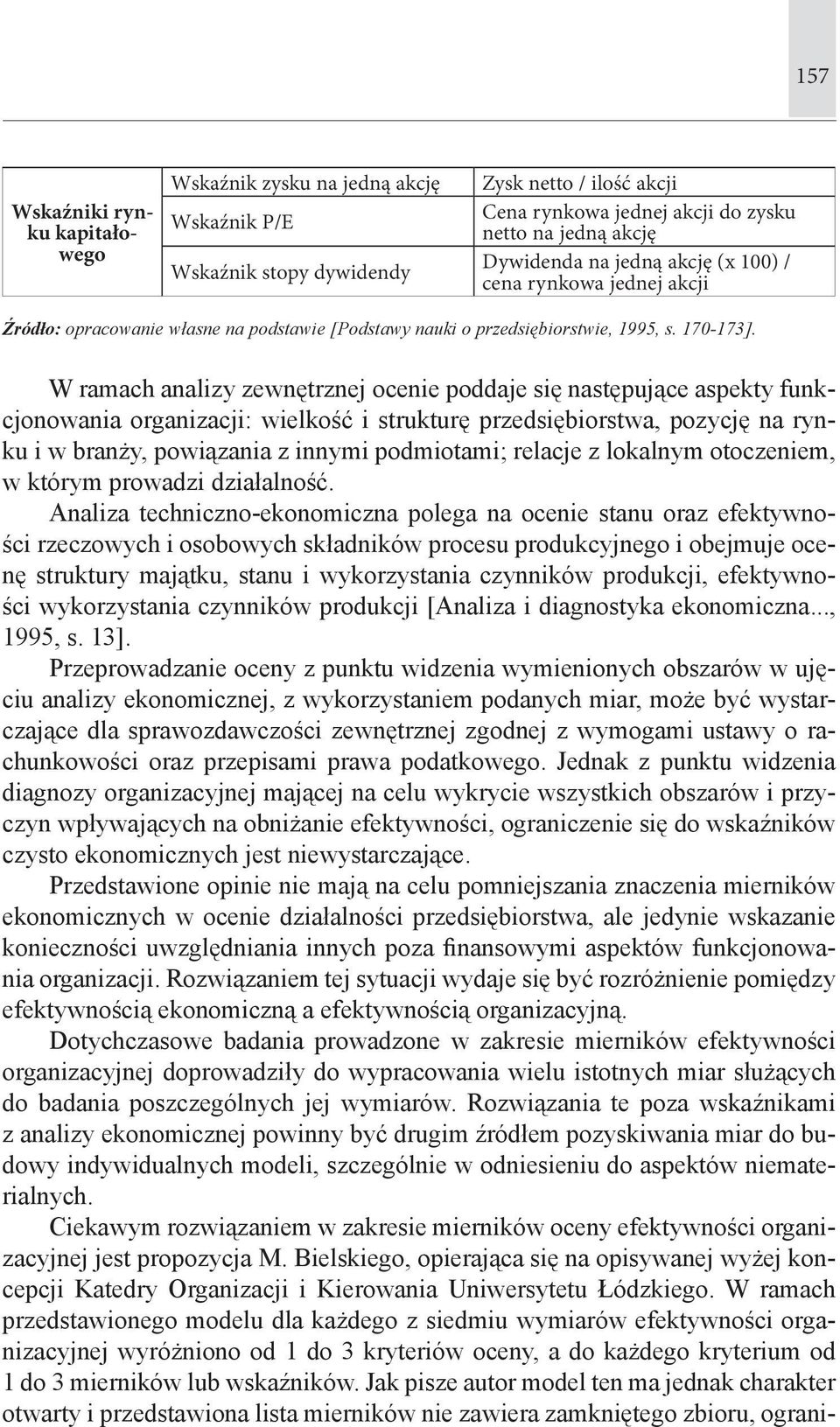 W ramach analizy zewnętrznej ocenie poddaje się następujące aspekty funkcjonowania organizacji: wielkość i strukturę przedsiębiorstwa, pozycję na rynku i w branży, powiązania z innymi podmiotami;