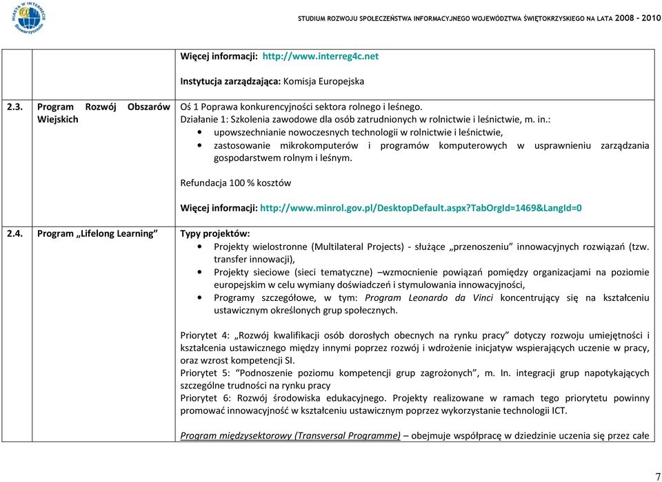 : upowszechnianie nowoczesnych technologii w rolnictwie i leśnictwie, zastosowanie mikrokomputerów i programów komputerowych w usprawnieniu zarządzania gospodarstwem rolnym i leśnym.