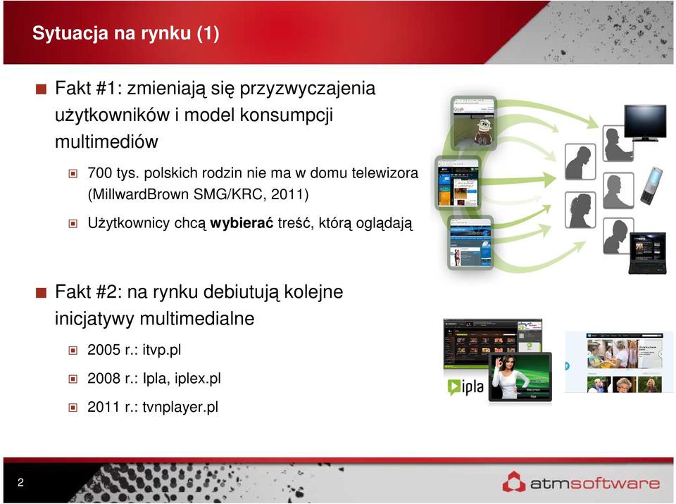polskich rodzin nie ma w domu telewizora (MillwardBrown SMG/KRC, 2011) Użytkownicy chcą