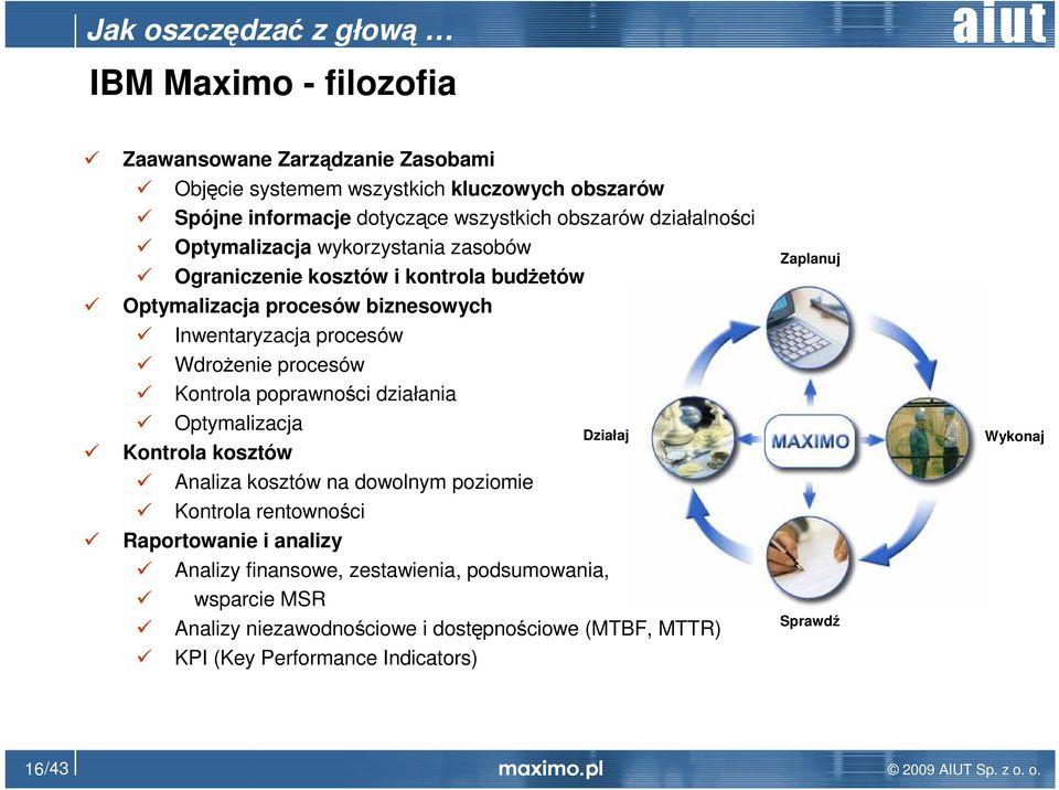 działania Optymalizacja Kontrola kosztów Analiza kosztów na dowolnym poziomie Kontrola rentowności Raportowanie i analizy Analizy finansowe, zestawienia, podsumowania, wsparcie