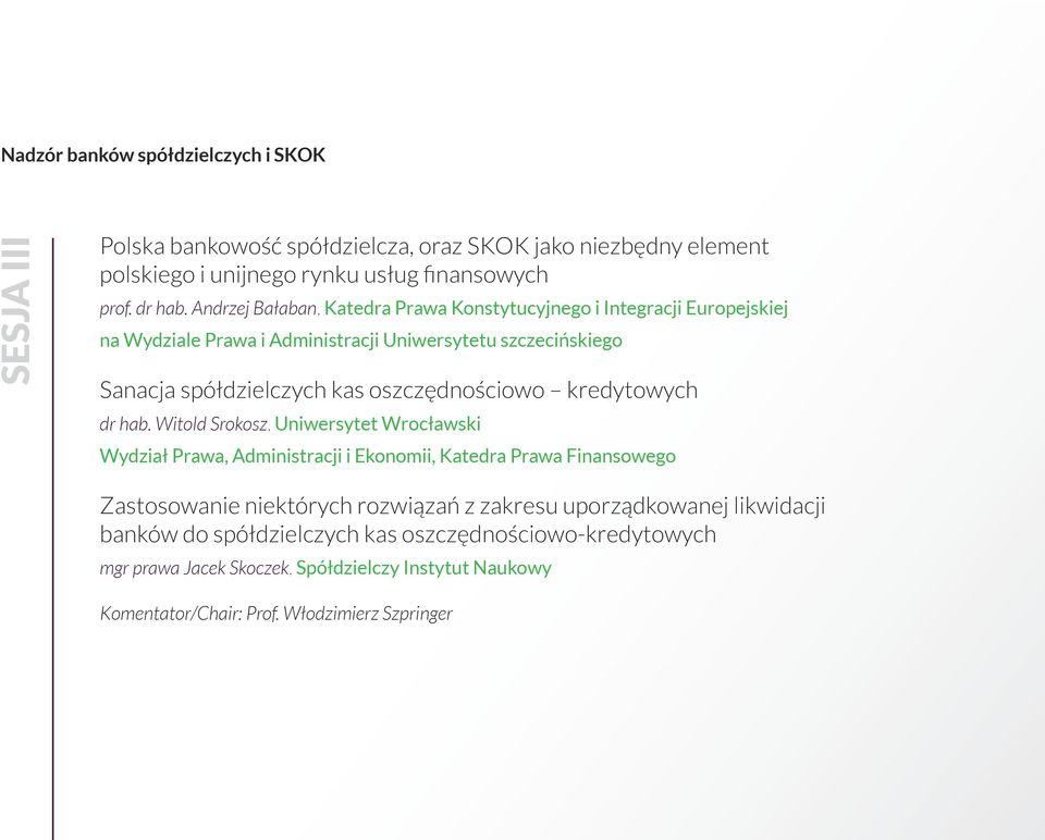 oszczędnościowo kredytowych dr hab.