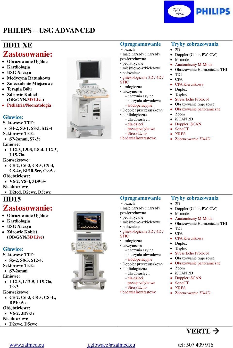 HD15 (OB/GYN/3D Live) S5-2, S8-3, S12-4, S7-2omni, L12-5, L15-7io, L9-3 C5-2, C6-3, C8-5, C8-4v, BP10-5ec V6-2,