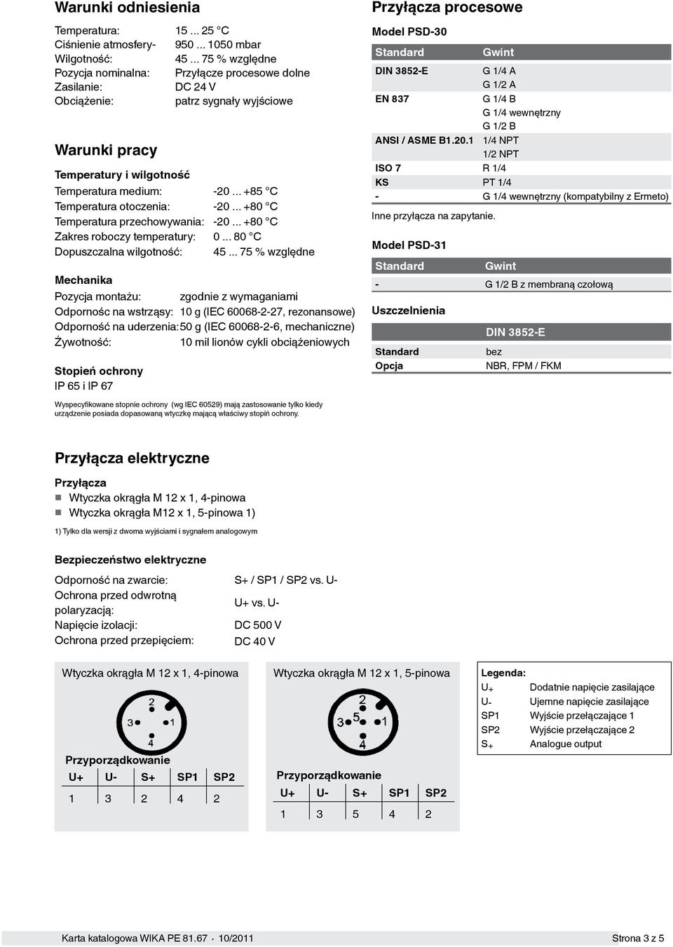 .. +85 C Temperatura otoczenia: -20... +80 C Temperatura przechowywania: -20... +80 C Zakres roboczy temperatury: 0... 80 C Dopuszczalna wilgotność: 45.