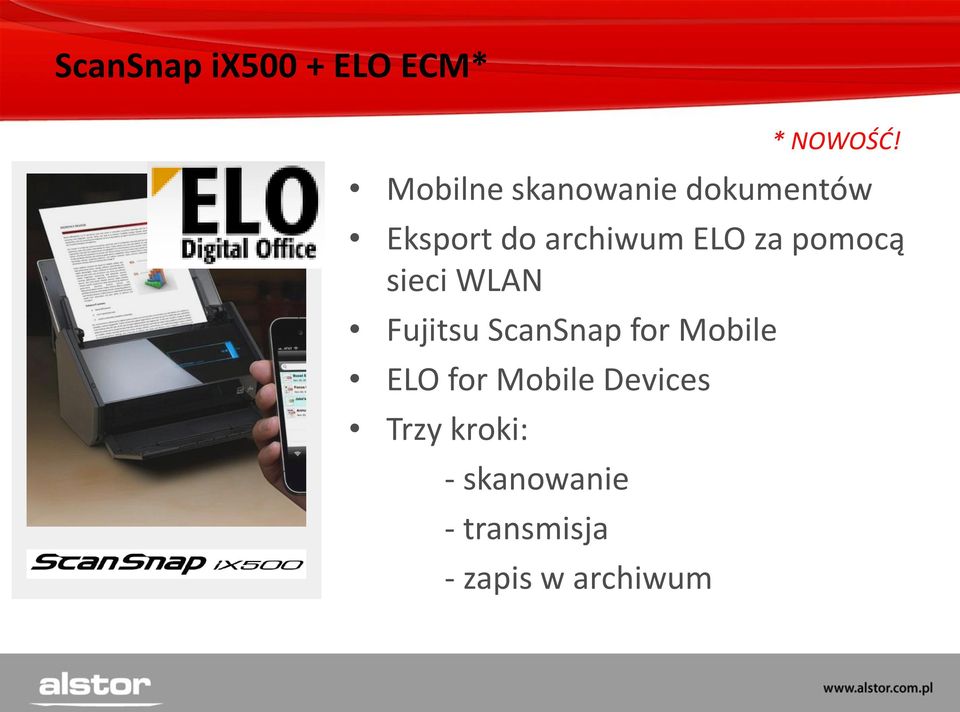 za pomocą sieci WLAN Fujitsu ScanSnap for Mobile ELO