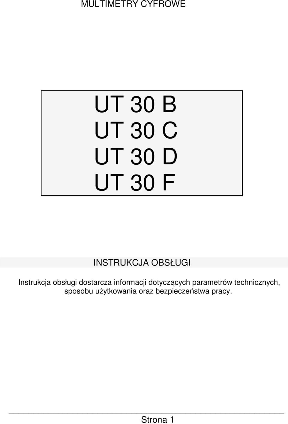 informacji dotyczących parametrów technicznych,