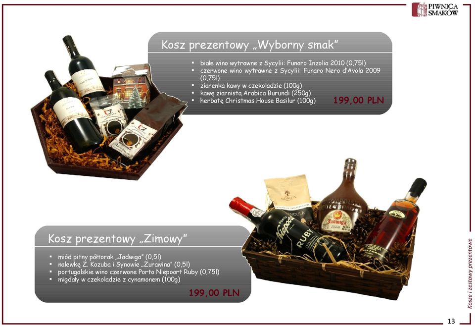 Christmas House Basilur (100g) 199,00 PLN Kosz prezentowy Zimowy miód pitny półtorak Jadwiga (0,5l) nalewkę Z.