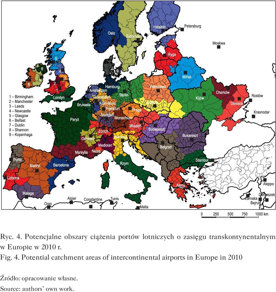 transkontynentalnym w Europie w 2010 r. Fig. 4.