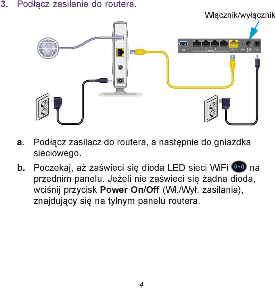 Poczekaj, aż zaświeci się dioda LED sieci WiFi na przednim panelu.