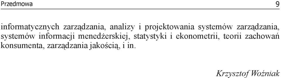 menedżerskiej, statystyki i ekonometrii, teorii