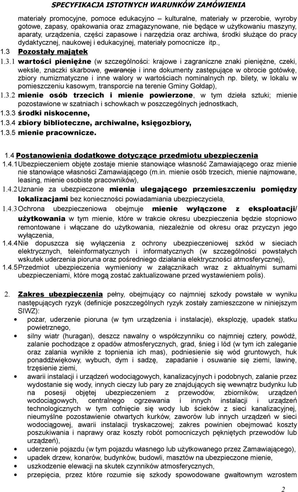 Pozostały majątek 1.3.
