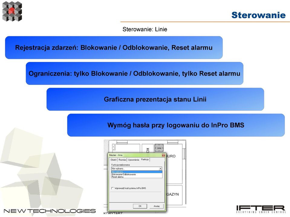 tylko Blokowanie / Odblokowanie, tylko Reset alarmu